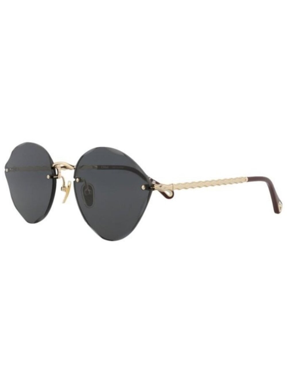 New Chloé Womens Cat Eye Gold Gold Grey Fashion Designer Sunglasses